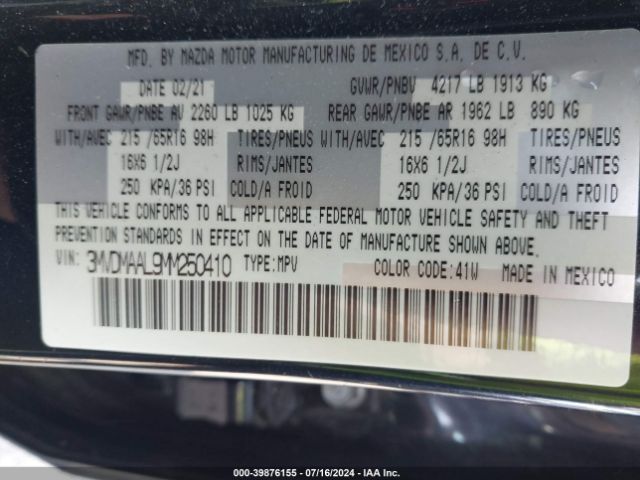 3MVDMAAL9MM250410 Mazda Cx-30 2.5 S