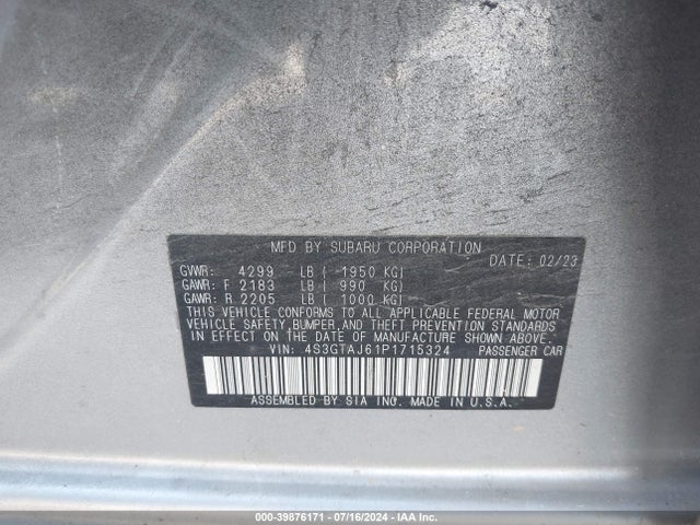 4S3GTAJ61P1715324 Subaru Impreza Sport 5-door
