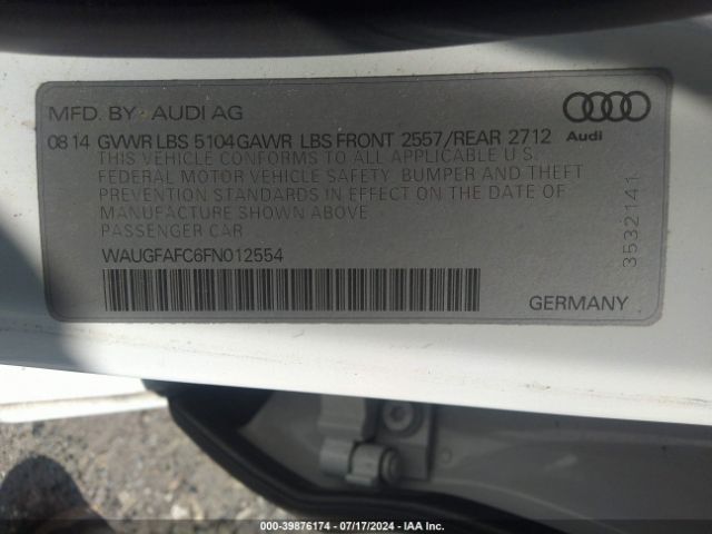 WAUGFAFC6FN012554 Audi A6 2.0t Premium