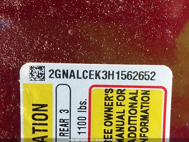 Chevrolet EQUINOX LT 2017 2GNALCEK3H1562652 Image 9
