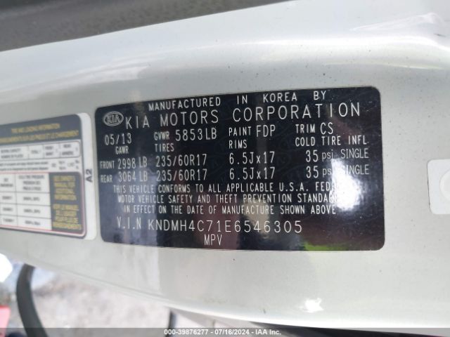 KNDMH4C71E6546305 KIA SEDONA EX