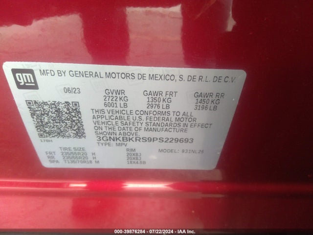 Chevrolet Blazer Awd Rs 2023 3GNKBKRS9PS229693 Image 9
