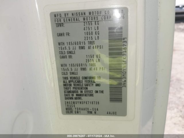 3N63M0YN5FK718739 Chevrolet City Express 1ls