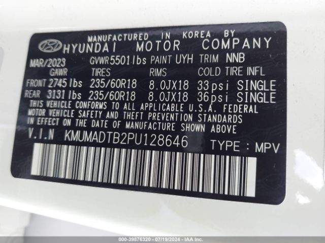 KMUMADTB2PU128646 Genesis Gv70 2.5t Awd