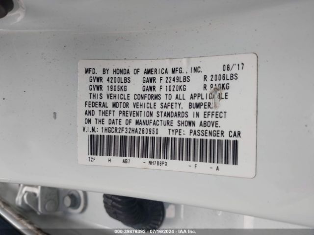 1HGCR2F32HA280950 Honda ACCORD LX
