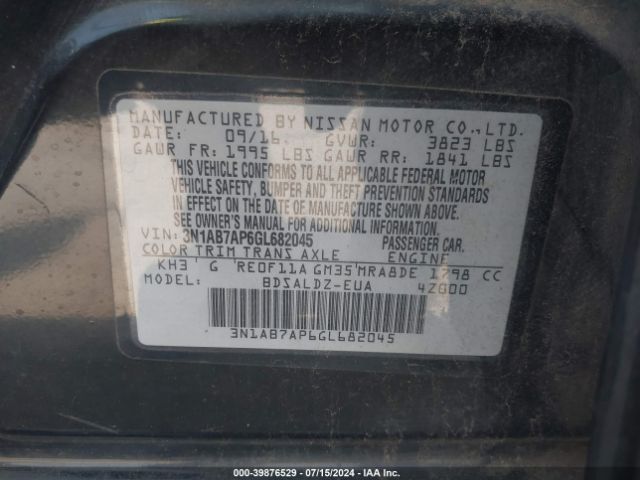 3N1AB7AP6GL682045 Nissan SENTRA SV