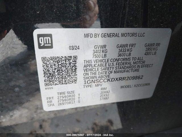 Chevrolet Suburban 2wd Lt 2024 1GNSCCKDXRR209862 Image 9