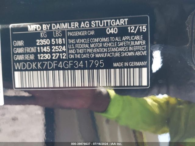 WDDKK7DF4GF341795 Mercedes-Benz E 550