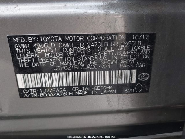 JTHCZ1BL3JA007924 Lexus GS 350