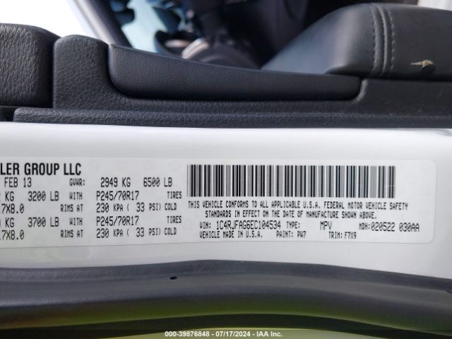 1C4RJFAG6EC104534 Jeep Grand Cherokee Laredo