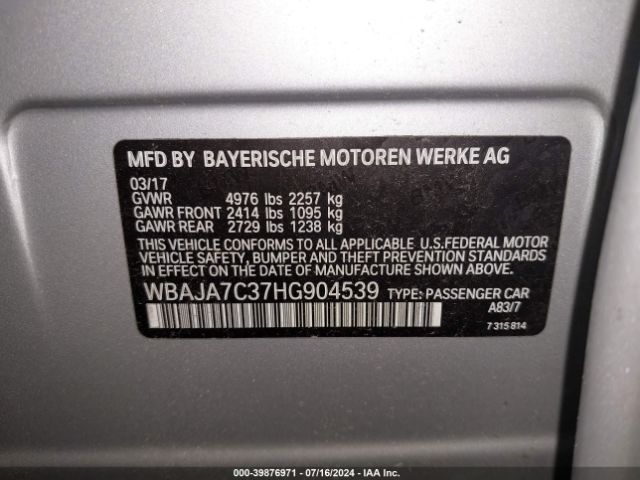 WBAJA7C37HG904539 BMW 530i Xdrive