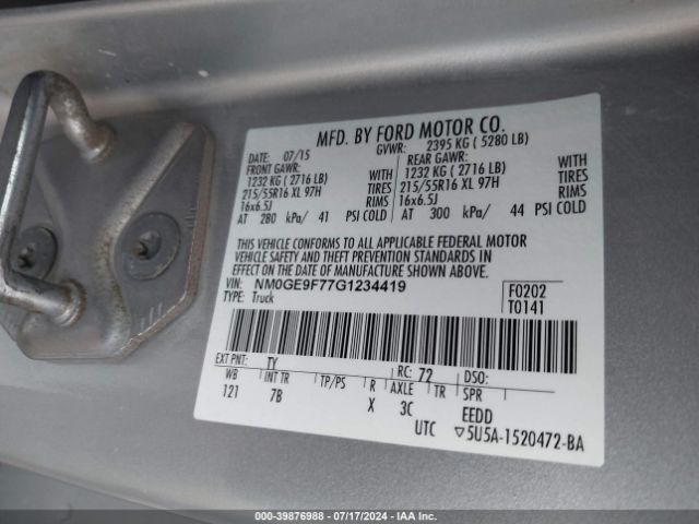 NM0GE9F77G1234419 Ford Transit Connect Xlt