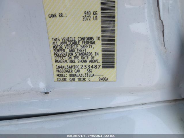 1N4AL3AP3FC233487 Nissan ALTIMA 2.5