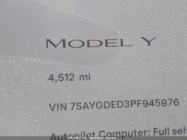 Tesla Model Y Rwd 2023 7SAYGDED3PF945976 Image 16