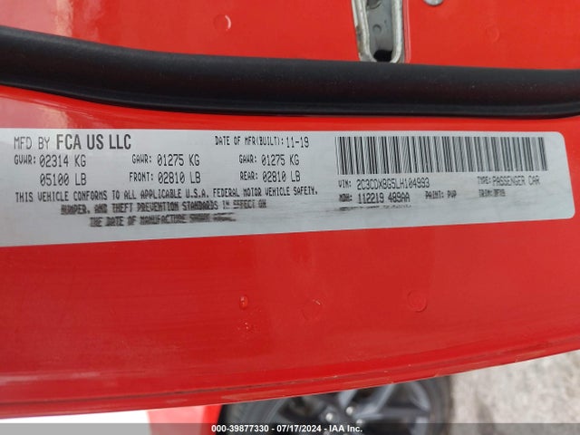 Dodge Charger Sxt Rwd 2020 2C3CDXBG5LH104993 Image 9