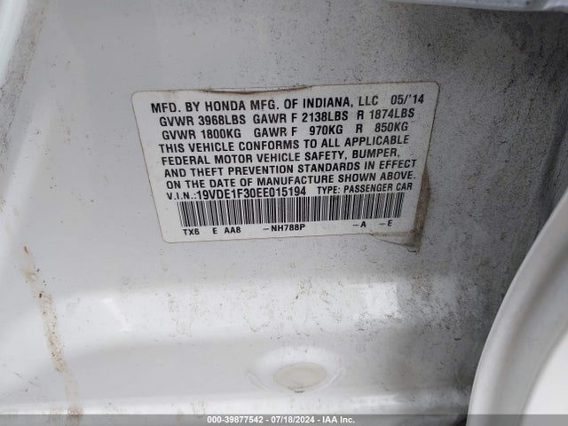 19VDE1F30EE015194 Acura Ilx 2.0l
