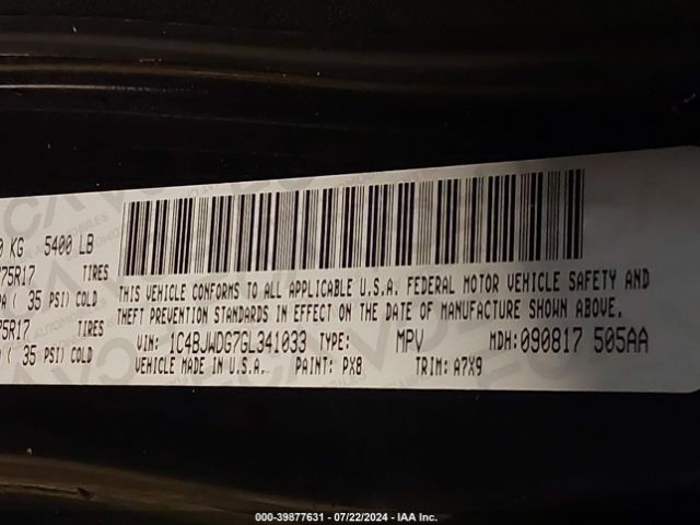 1C4BJWDG7GL341033 Jeep Wrangler Unlimited Sport