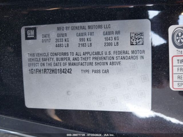 1G1FH1R72H0184242 Chevrolet CAMARO 2SS