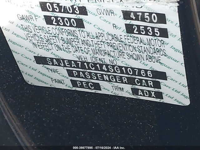 2004 JAGUAR XJ SAJEA71C14SG10766 Photo 8