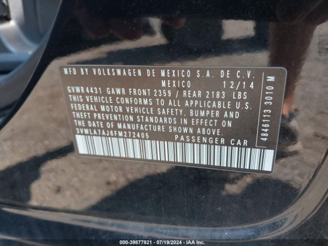 3VWLA7AJ6FM272405 Volkswagen Jetta 2.0l Tdi Se