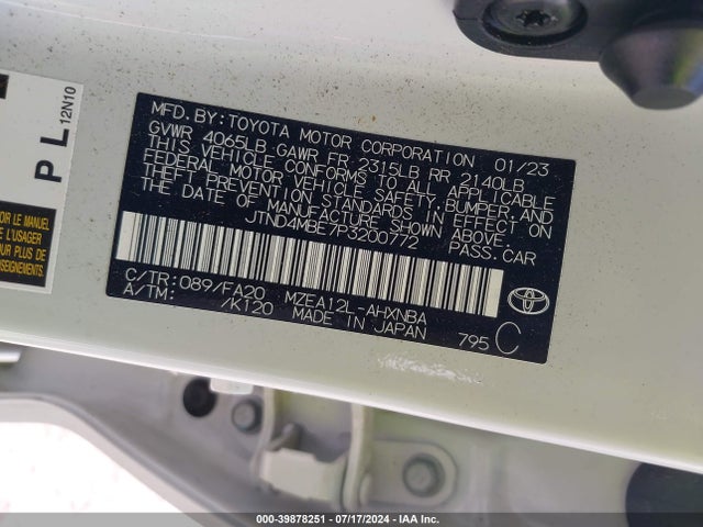 Toyota COROLLA SE 2023 JTND4MBE7P3200772 Image 8