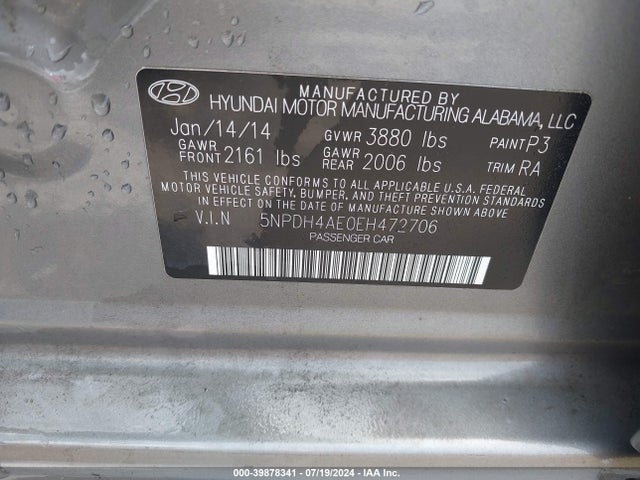 Hyundai ELANTRA SE 2014 5NPDH4AE0EH472706 Image 9