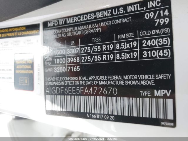 4JGDF6EE5FA472670 Mercedes-Benz Gl 450 4matic