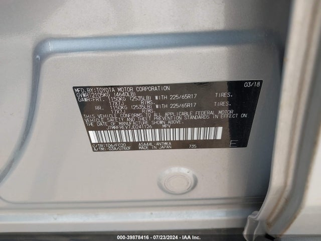 Toyota Rav4 Xle 2018 JTMRFREV7JD241126 Image 9