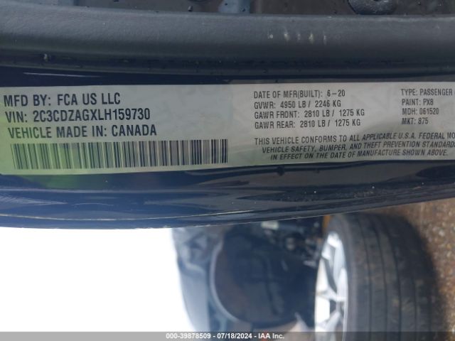 2C3CDZAGXLH159730 Dodge Challenger Sxt