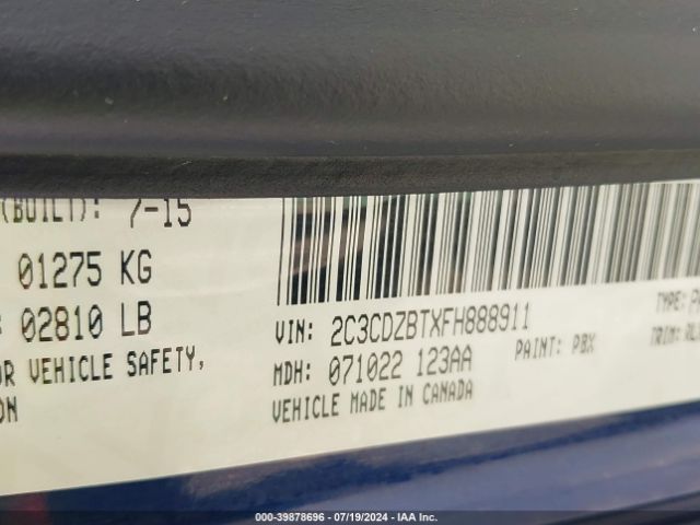 2C3CDZBTXFH888911 Dodge Challenger R/t Plus