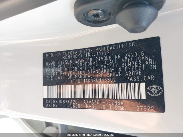 Toyota CAMRY LE 2023 4T1C11AK1PU116502 Image 9