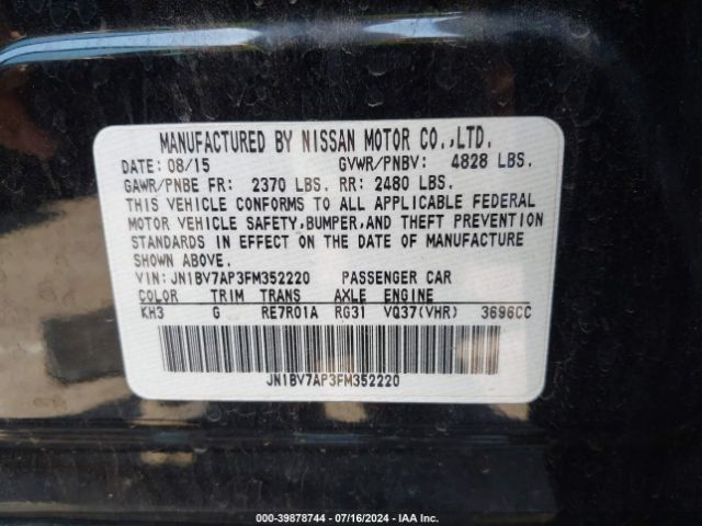 JN1BV7AP3FM352220 Infiniti Q50 Premium