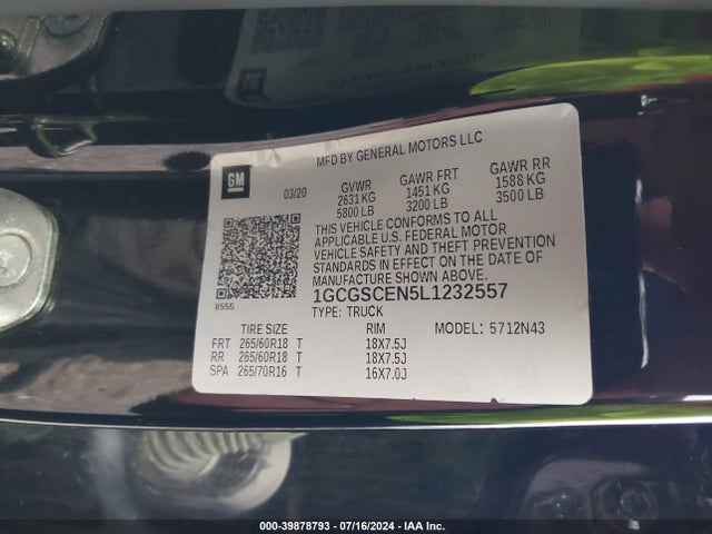 1GCGSCEN5L1232557 Chevrolet Colorado 2wd  Short Box Lt