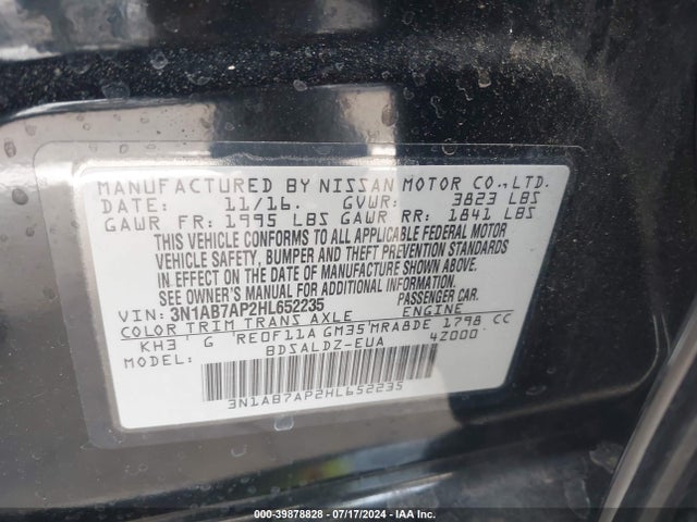 Nissan SENTRA SV 2017 3N1AB7AP2HL652235 Image 9