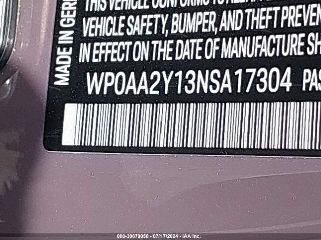 WP0AA2Y13NSA17304 Porsche Taycan