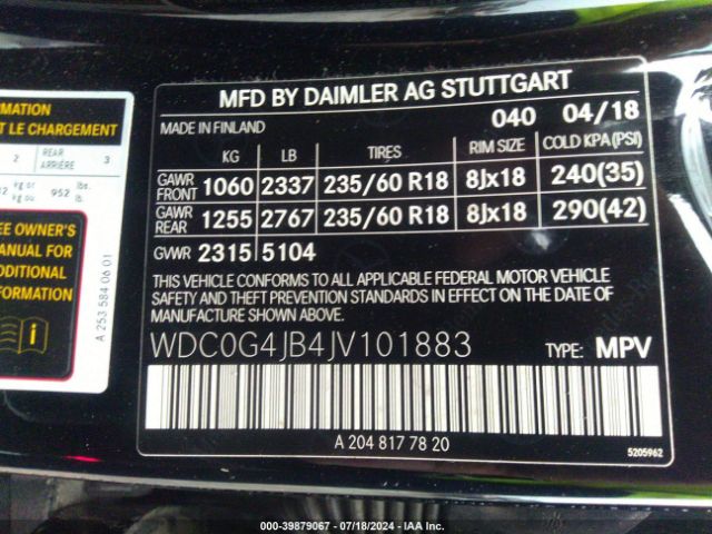 WDC0G4JB4JV101883 Mercedes-Benz GLC 300