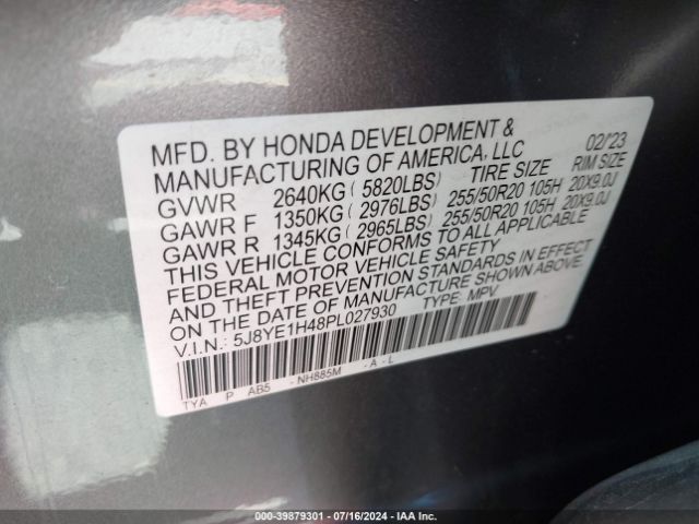 5J8YE1H48PL027930 Acura Mdx Technology Package