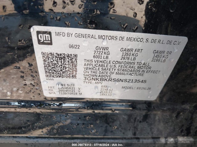 Chevrolet Blazer Awd Rs 2022 3GNKBKRS6NS213545 Image 9