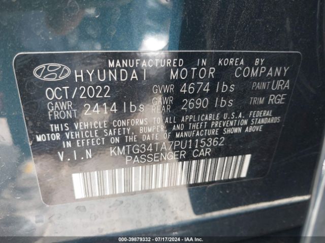 KMTG34TA7PU115362 Genesis G70 2.0t Rwd