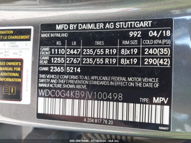 WDC0G4KB9JV100498 Mercedes-Benz Glc 300 4matic