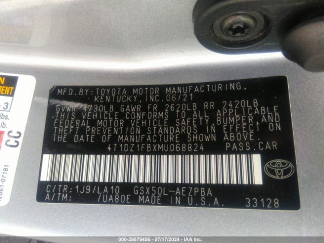 4T1DZ1FBXMU068824 Toyota AVALON LIMITED