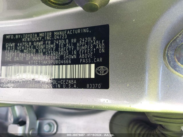 Toyota CAMRY LE 2023 4T1C11AK9PU804666 Image 9