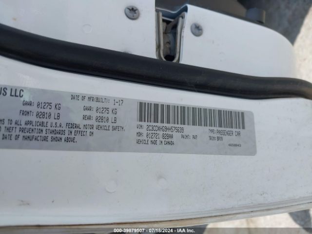 2C3CDXHG9HH575639 Dodge Charger Sxt Rwd