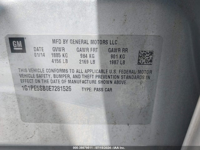 Chevrolet Cruze 2lt Auto 2014 1G1PE5SB0E7281526 Image 9