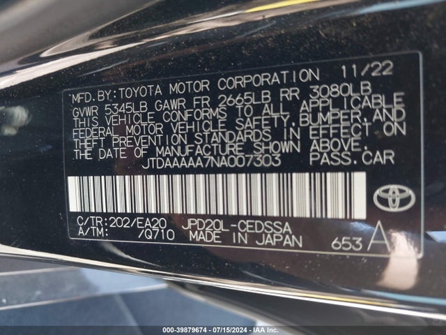 Toyota Mirai Xle 2022 JTDAAAAA7NA007303 Image 8