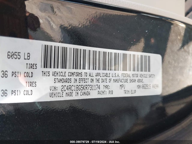 2C4RC1BG5KR731174 Chrysler Pacifica Touring L