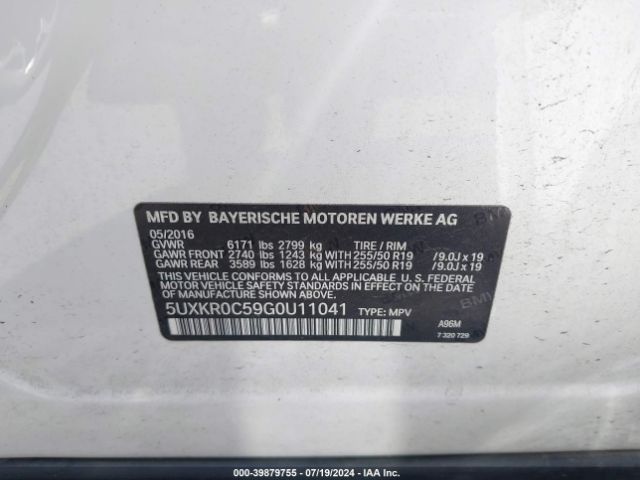 5UXKR0C59G0U11041 BMW X5 Xdrive35i