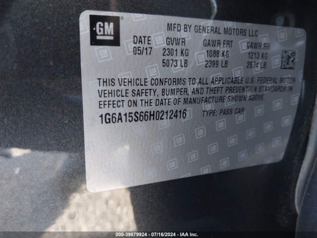 1G6A15S66H0212416 Cadillac CTS-V