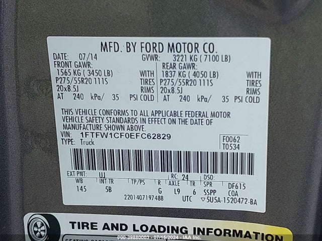 Ford F-150 FX2 2014 1FTFW1CF0EFC62829 Image 9