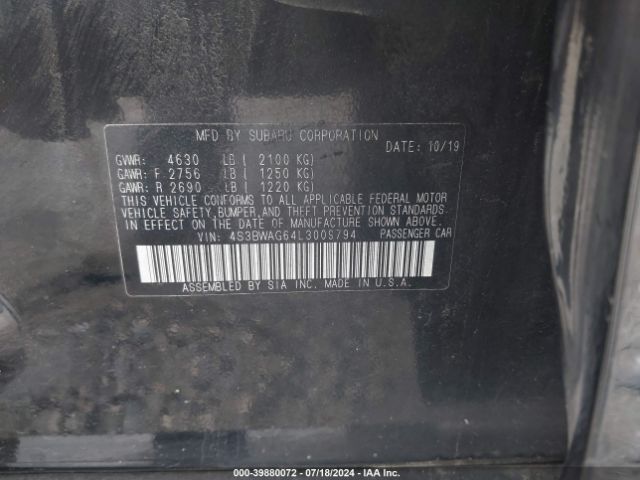 4S3BWAG64L3009794 Subaru Legacy Sport